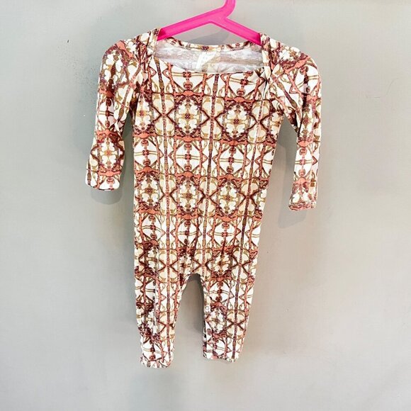 Baby Romper By Kate‎ Quinn Bamboo Collection 12-18M Floral Geometric Print - Picture 1 of 4